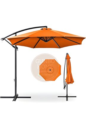 3 Mt 8 Kaburga Full Demir 21 Kg TURUNCU Bahçe Şemsiyesi Full Set Havuz Şemsiyesi Büyük Şemsiye