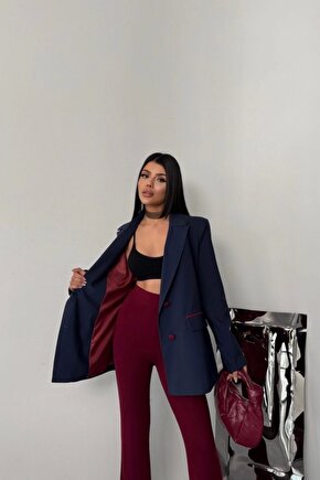 TASARIM CEKET KAPLAMA DÜĞMELİ - Lacivert