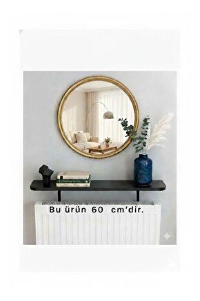 4 KÖŞE OVAL Petek Üstü Raf Dresuar Duvara Montajsız Kalorifer Peteği Üstü Raf 60x18cm SİYAH