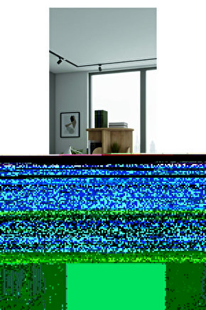 tekerlekli Dekoratif Döner Kitaplık - 133x45 Cm - Safir Meşe