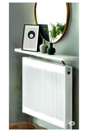 4 KÖŞE OVAL BEYAZ Petek Üstü Raf Dresuar Duvara Montajsız Kalorifer Peteği Üstü Raf 140x18cm