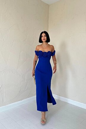 Saks Madonna Yaka Güllü Elbise