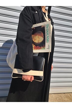 Heybes Siyah Bantlı Portföy Çanta