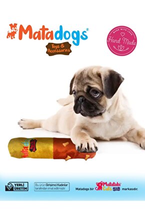 Mata Dogs Rull Sesli, Peluş Nakışlı Köpek Oyuncağı, Köpek Zeka Geliştirici 22 Cm