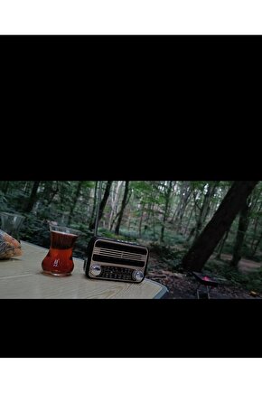 Nostaljik Bluetoothlu Retro Sunumluk Taşınabilir Radyo Müzik Kutusu