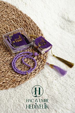 Mikro Kuran ve 99 lu Tesbih Seti | Mevlüt Hac Umre Hediyelik Davet Bebek Mevlidi Hediyesi | 10 Set