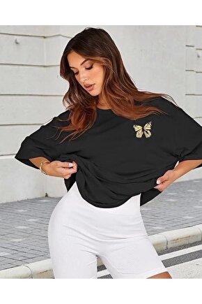 Bisiklet Yaka Baskılı Tshirt iyah