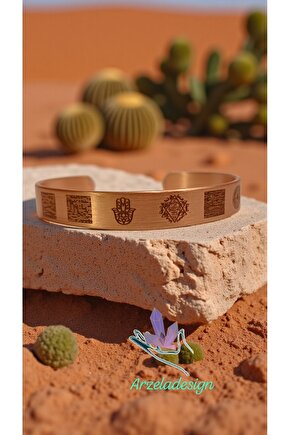 Kadın Erkek Bakır Bileklik Nazar Ayeti Felak-Ihlas Süresi Süleyman Mührü Fatma Ana Eli Celcelefiye