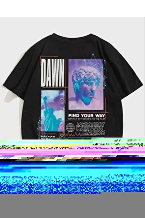 Unisex Baskılı Oversize Thirt  iyah