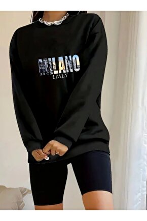 Kadın Uzun Kollu Bisiklet Yaka Desenli Viskon Iki Iplik Bluz