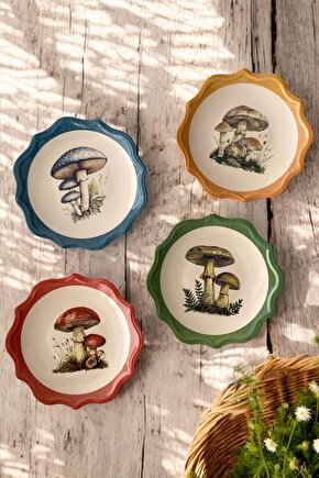 4 Kişilik Pasta Takımı Pasta Tabağı Seti Hediyelik Kutulu