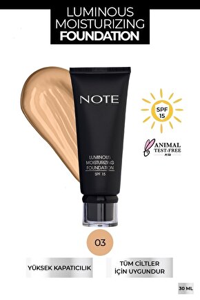 Luminous Moisturizing Spf 15 Nemlendirici Etkili Parlak Bitişli Fondöten - 03 Medium Beige