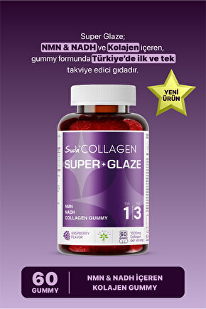 Super Glaze Tip I-III Kolajen + NMN + NADH  | 60 Adet Gummy