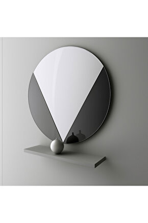 Yuvarlak V Ayna  Füme Bronz Ayna  Salon Aynası