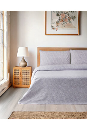 Lush Blooms Kolay Ütülenir Tek Kişilik Nevresim Takımı 160x220 cm Lila-Yeşil