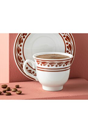 Axis Porselen 4 Parça 2 Kişilik Kahve Fıncan Takımı 80 Ml Bordo