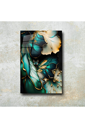 Mermer Desenli Cam Tablo Duvar Dekoru