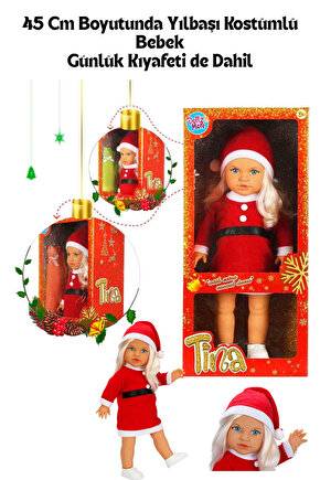 Oyuncak Bebek Yılbaşı Kostümlü ve Günlük Kıyafetleri İle Birlikte 45 Cm