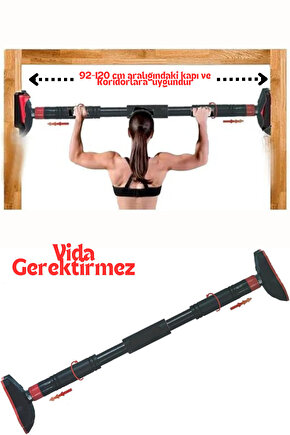 Güvenli Kayma  Yapmayan 92-120CM Koridor Kapı Barfiksi Barfix Aleti Çubuğu Çekme Barı Demiri Bar