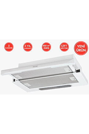 İtimat Çift Motor Sürgülü Beyaz Aspiratör