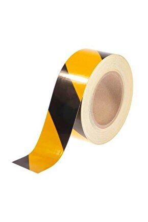 Reflektör Sarı-siyah Reflektif Bant 50mm X 46mt