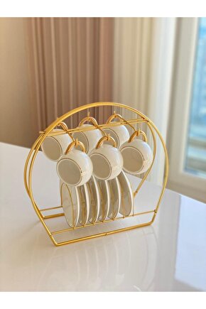 Gold Renk Fincan Askılığı Standı - Fincan Standı