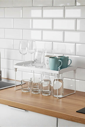 Dikdörtgen Mutfak ve Banyo Düzenleyici Raf Çok Amaçlı Organizer Raf