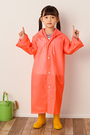 Çocuk Boy Eva Su Geçirmez Kaliteli Uzun Yağmurluk