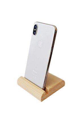 Kaydırmaz Taban Ahşap Telefon Tutacağı Tüm Telefonlara Uyumlu Stand