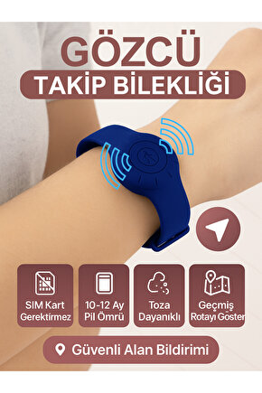Takip Bilekliği Gps Konum Takibi Çocuk Yaşlı Geçmişe Dönük Takip Cihazı Saati (5-10 Dakika Aralıklı)