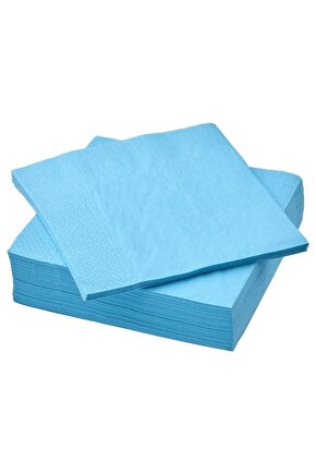 50 Adet 3 Katlı Geniş 40x40 Cn Ticaret Yüksek Su Çekme Özellikli Kağıt Açık Mavi Peçete
