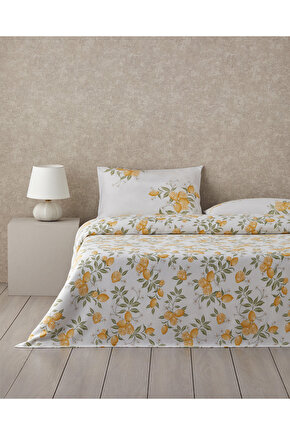 Amalfi Breeze Baskılı Tek Kişilik Pike Takımı 150x220 cm Sarı