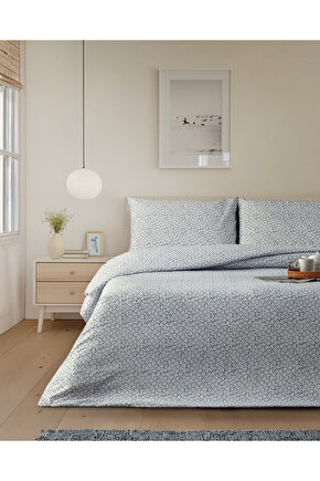 Sweet Violet Kolay Ütülenir Çift Kişilik Nevresim Takımı 200x220 cm Koyu Mavi