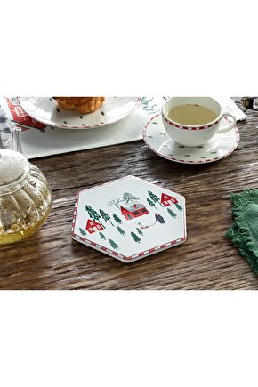 Winter Landscape Seramik Nihale 16 Cm Kırmızı