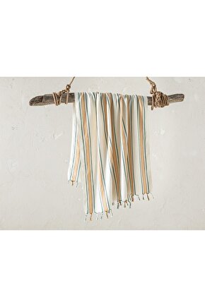 Samba Pamuklu Çizgili Peştamal 90x160 Cm Sarı-yeşil