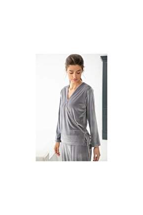 Velvet Touch Pijama Takımı Gri
