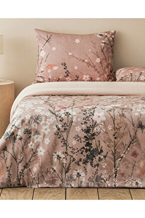 Sweet Spring Dijital Baskılı Soft Cotton Çift Kişilik Nevresim Takımı Gül Kurusu