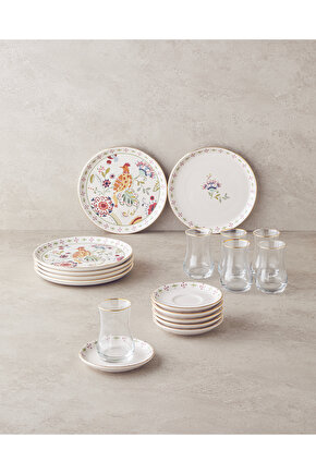 Angelo Seramik Pasta Seti 18 Parça 6 Kişilik Renkli