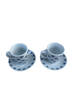 Ferlin Porselen 2Li Kahve Fincanı Takımı 100 Ml Lacivert