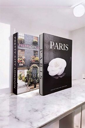 Dekoratif Kitap Görünümlü Kutu 2li Set Decorative Book Looking Box