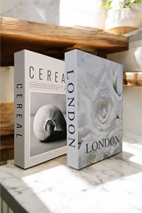 Dekoratif Kitap Görünümlü Kutu 2li Set Decorative Book Looking Box