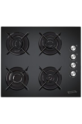 Unıvercal Marka Ucosy6050yk Gaz Kesme Emniyetli Ankastre Cam Ocak Doğalgazlı Siyah