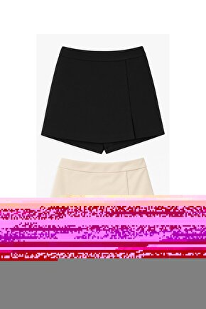 2li Yırtmaçlı Mini Şort Etek