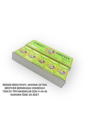 Singer Beko Janome Pfaff Bindallı 11-14-16 Iğne Seti 30 Adet Dikiş Makine Iğnesi Aa Kalite