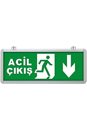Aşağı - İleri Acil Çıkış Levhası, 3 Saat Şarjlı, Elektrikle Çalışır, 3 Watt Ledli EXIT Çıkış Levhası