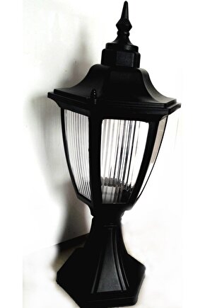 232LAMP Altıgen Set Üstü Fener - Bahçe Aydınlatma Armatürü Siyah