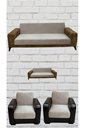 3+2+1+1 İtalyan Süet Kolsuz Koltuk Örtüsü ( RENK)