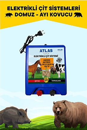 ELEKTRİKLİ ÇİT CİHAZI 220V FİŞLİ TAK ÇALIŞTIR 30.000 VOLT 5 YIL GARANTİ