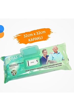 Haspet Antibakteriyel Vücut Temizleme Havlusu 50li Paket Kapaklı - 1 Paket