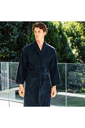 ŞALYAKA KADIN ERKEK LACİVERT BORNOZ